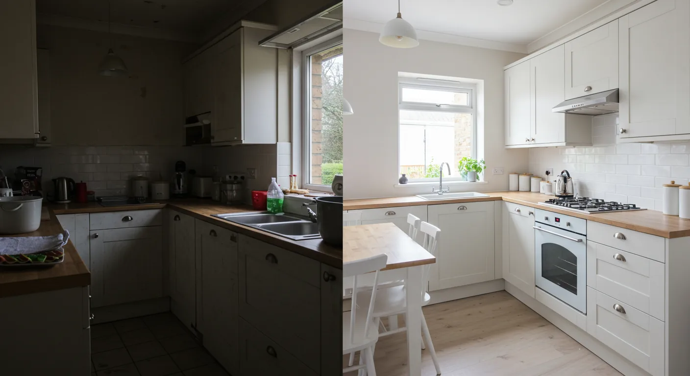 Common kitchen design mistakes to avoid — comparison of poor vs well-planned kitchen by KITWOOD Lebanon