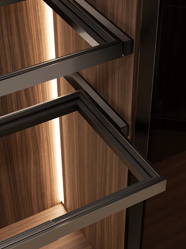 Sige EDGE E100 vertical frame system — KLOZET wardrobe internal fittings Lebanon